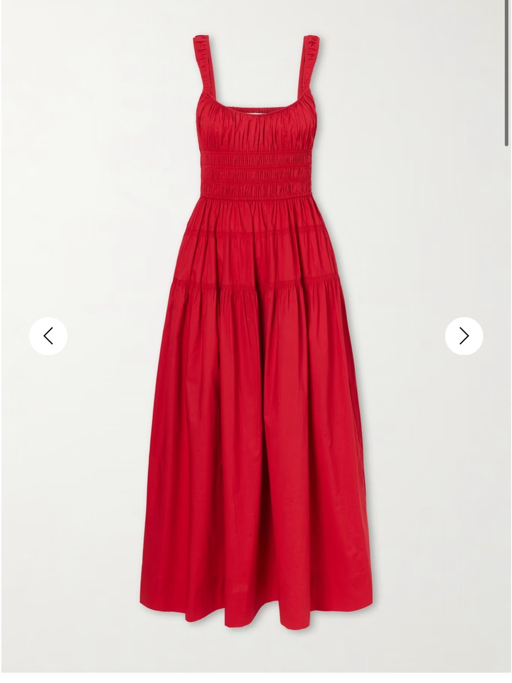 Doen Clover Red Dress Poplin Organic Cotton Tiered Sundress - Picture 5 of 15